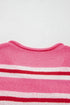 Acrylic Striped Pattern Drop Shoulder Button Cardigan