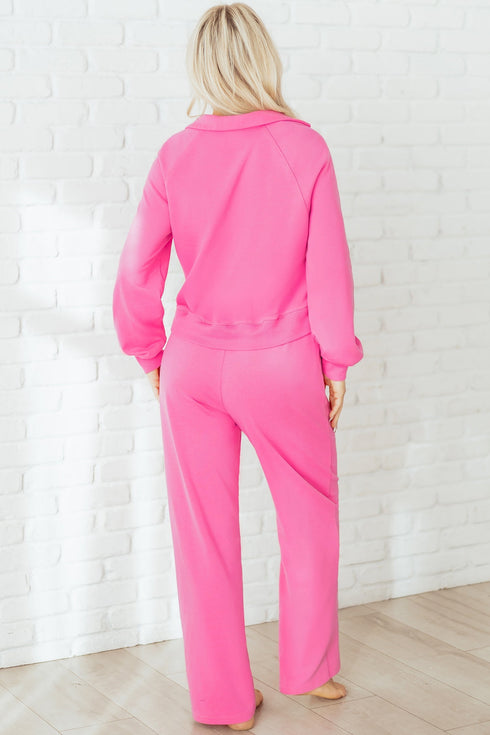 Active Collared Pullover And Central Seam Pant Set