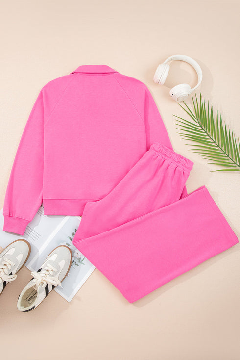 Active Collared Pullover And Central Seam Pant Set