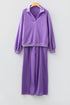 Active Collared Pullover And Central Seam Pant Set