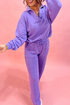 Active Collared Pullover And Central Seam Pant Set