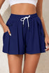 Active Drawstring Elastic Waist Lined Ruffle Shorts Swim Bottoms