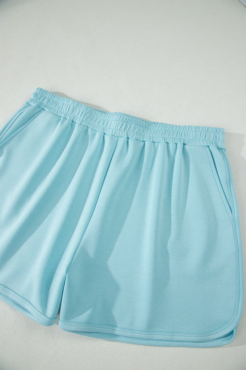 Active Mock Neck Half Sleeve Short Loungewear Set