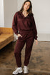 Active Solid Cropped Hoodie Drawstring Jogger Pant Set