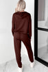 Active Solid Cropped Hoodie Drawstring Jogger Pant Set