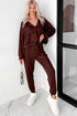 Active Solid Cropped Hoodie Drawstring Jogger Pant Set