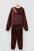 Active Solid Cropped Hoodie Drawstring Jogger Pant Set