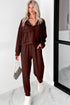 Active Solid Cropped Hoodie Drawstring Jogger Pant Set