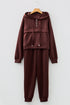Active Solid Cropped Hoodie Drawstring Jogger Pant Set