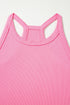 Active Solid Ribbed Tank Wide Leg Sweatpants Pant Set