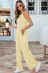 Active Solid Ribbed Tank Wide Leg Sweatpants Pant Set