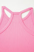 Active Solid Ribbed Tank Wide Leg Sweatpants Pant Set