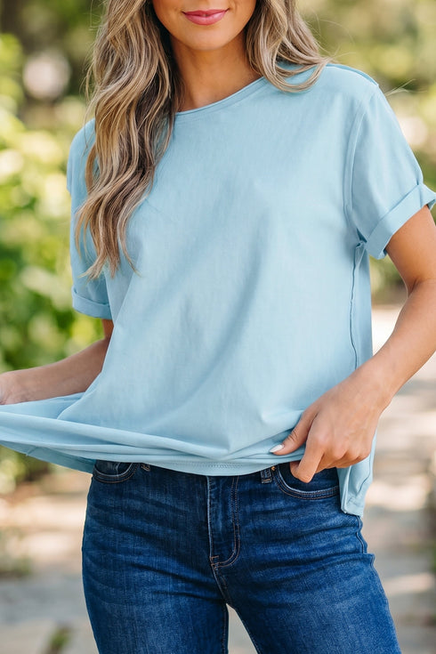 Active Stretch Cotton Round Neck Casual T Shirt