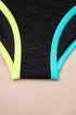 Active Textured Floral V Neck Crisscross Backless Tankini