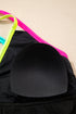 Active Textured Floral V Neck Crisscross Backless Tankini