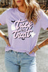 Polyester Cotton Slogan Graphic Round Neck Tee
