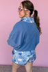 Floral Patchwork V Neck Long Sleeve Sweatshirt