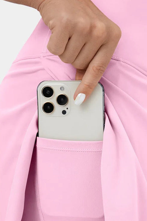 High Waisted Tulip Hem Side Pocket Active Skort