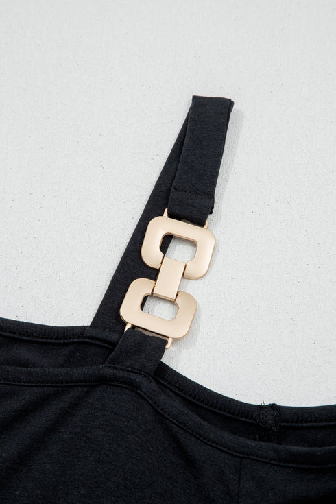 Solid Asymmetric Shoulder Detail Short Sleeve Maxi Dress