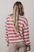 Striped Drop Shoulder Casual Pullover Long Sleeve Top