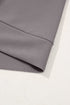 Waffle Textured Collar Half Zip Pocketed Drop Shoulder Sweatshirt