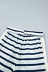 Striped Ribbed Cuff Collar Pocket Loose Pant Set