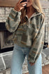 Western Print Fleece Pullover Long Sleeve Fit Sweatshirt