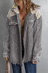 Casual Button Down Hooded Corduroy Shirt Jacket