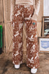 Western Print Motif Shift Silhouette Denim Jeans