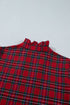 Plaid Long Sleeve Decorated Shift Silhouette Mini Dress