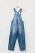 Adjustable Buckle Wide Leg Denim Barrel Jumpsuit