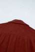 Adjustable Cuff Long Sleeve Plain Corduroy Shirt