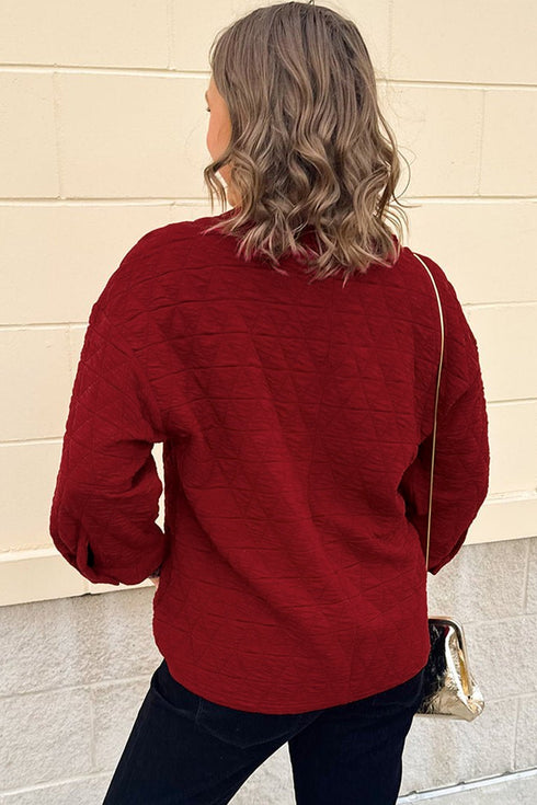 Adjustable Cuffs Round Neck Shift Tunic Blouse