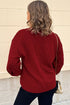 Adjustable Cuffs Round Neck Shift Tunic Blouse