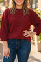 Adjustable Cuffs Round Neck Shift Tunic Blouse