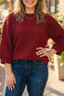 Adjustable Cuffs Round Neck Shift Tunic Blouse