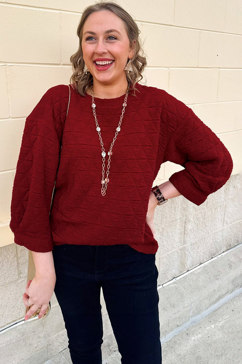 Adjustable Cuffs Round Neck Shift Tunic Blouse