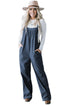 Adjustable Shoulder Straps Button Detail Corduroy Jumpsuit