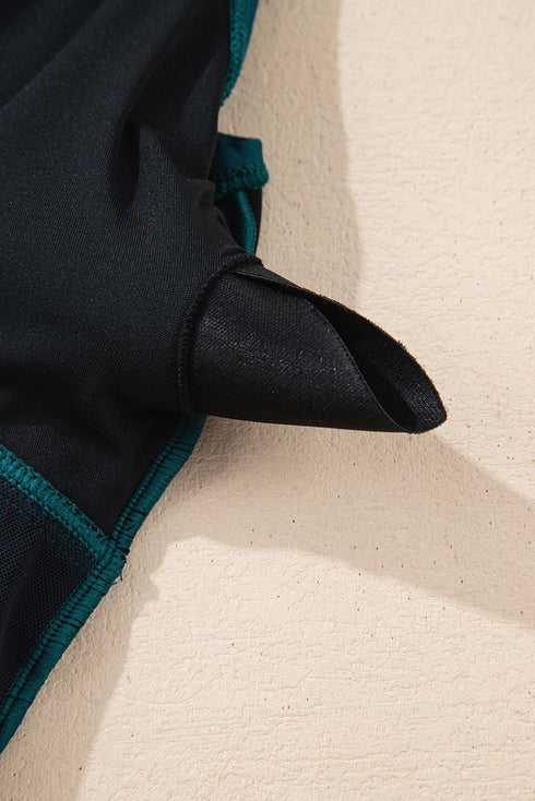 Adjustable Straps Cutout Ruched Knot Slit One Piece Swim Dress