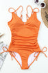 Adjustable Straps Ribbed Knit One Piece Swimsuit