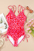 Adjustable Straps Ribbed Knit One Piece Swimsuit