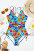 Adjustable Straps Ribbed Knit One Piece Swimsuit