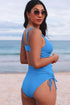 Adjustable Straps Ribbed Knit One Piece Swimsuit