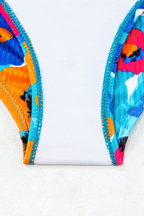 Adjustable Straps Ribbed Knit One Piece Swimsuit