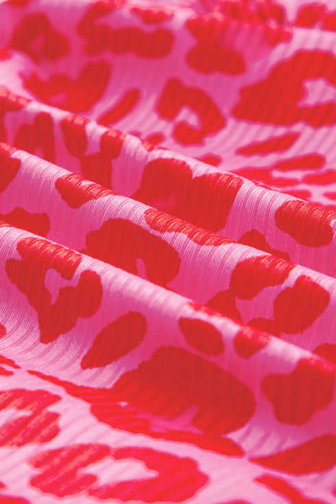 Adjustable Straps Ribbed Knit One Piece Swimsuit