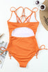 Adjustable Straps Ribbed Knit One Piece Swimsuit