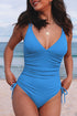 Adjustable Straps Ribbed Knit One Piece Swimsuit
