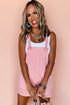 Adjustable Tie Knot Strap Washed Denim Casual Shortall Romper