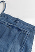 Adjustable Tie Strap Cropped Wide Leg Denim Jumpsuit