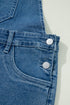 Adjustable Tie Strap Cropped Wide Leg Denim Jumpsuit